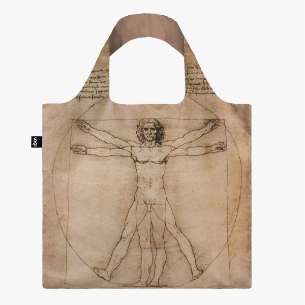 BOLSA PLEGABLE Recycled "MUSEUM" LEO DA VINCI The Vitruvian Man  -LOQI-