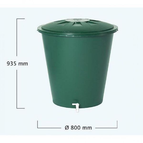 Depósito de agua rectangular verde de 300L